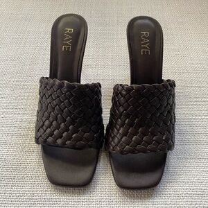 RAYE Medusa Heel Size 10 Brown Woven Leather